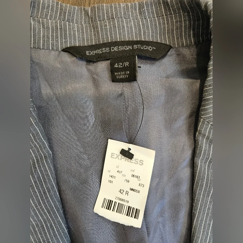NWT Express Men's Blue/Gray Blazer - 42R